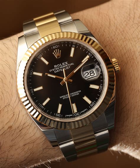 rolex datejust 41 black dial 2 tone|rolex datejust 41 reference.